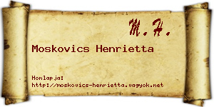 Moskovics Henrietta névjegykártya